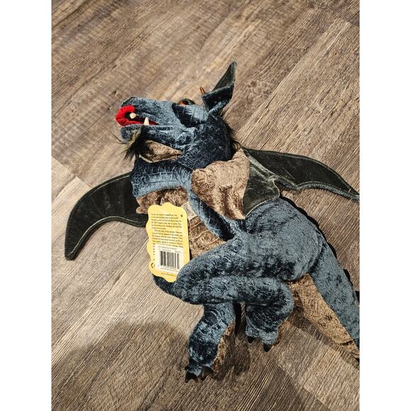 Folkmanis Sky Dragon Hand Puppet Teal Blue 24” Full Body Plush Toy Stuffed new - Picture 4 of 6